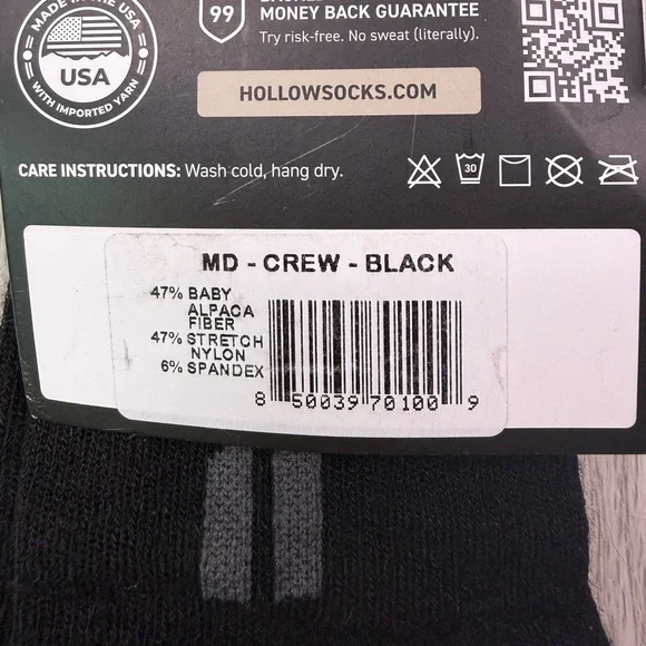 Black Crew Performance Socks - Picture 3 of 4